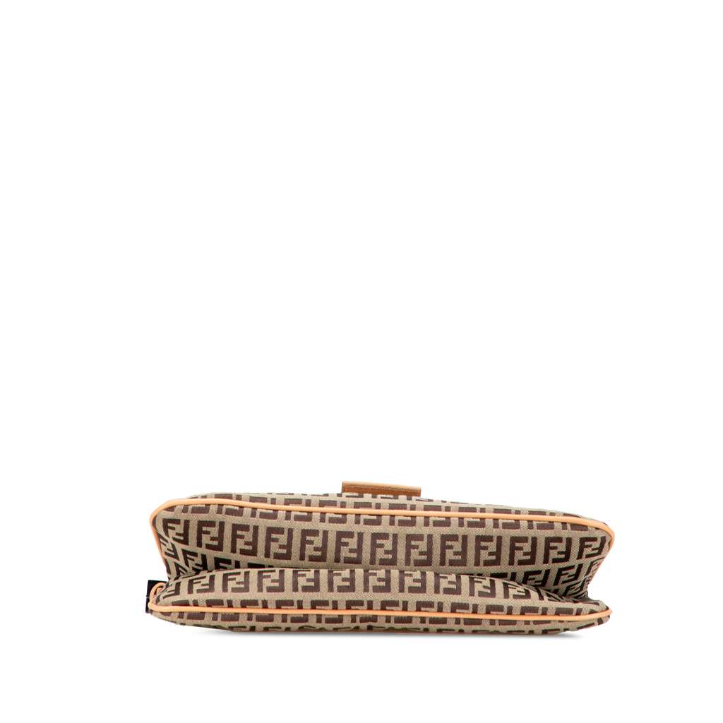 Fendi Zucchino Canvas Double Flap Shoulder Bag - 3