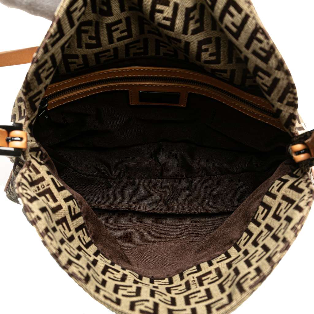 Fendi Zucchino Canvas Double Flap Shoulder Bag - 4