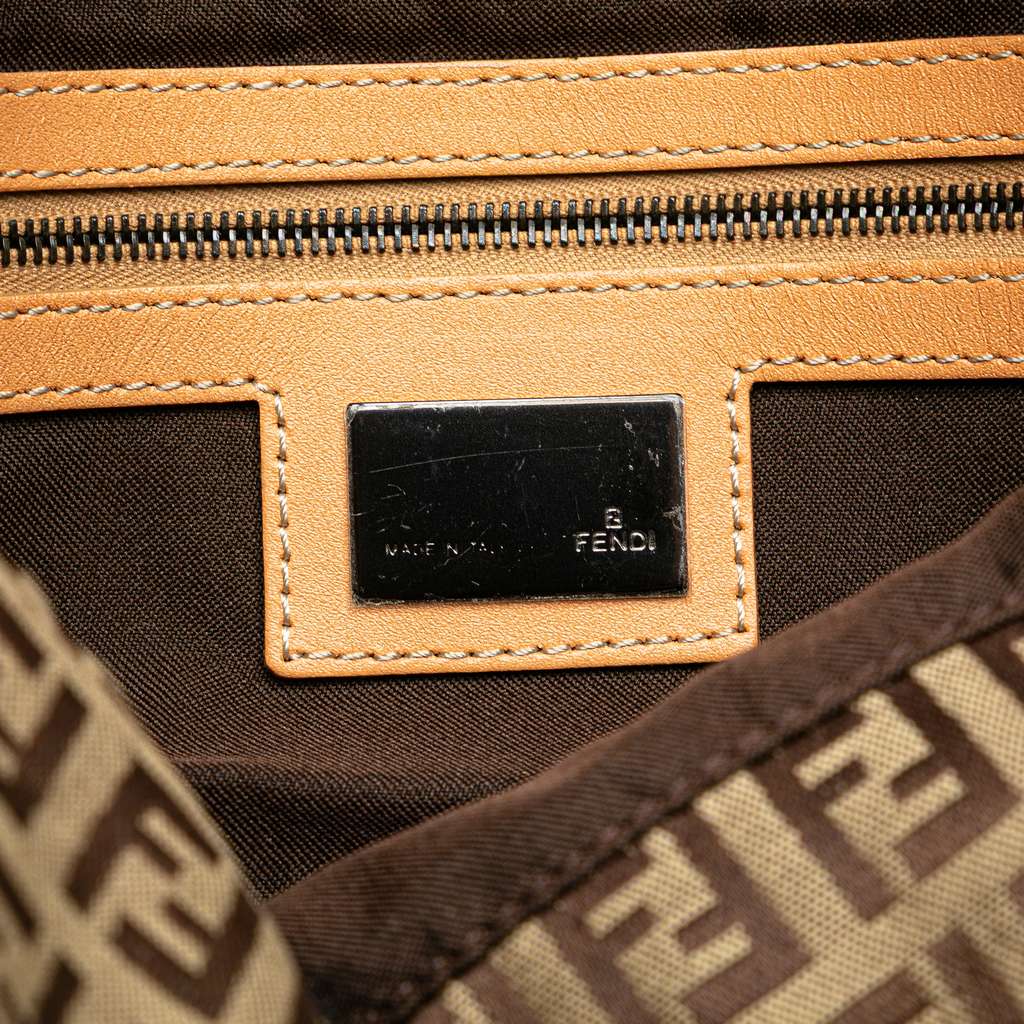 Fendi Zucchino Canvas Double Flap Shoulder Bag - 5