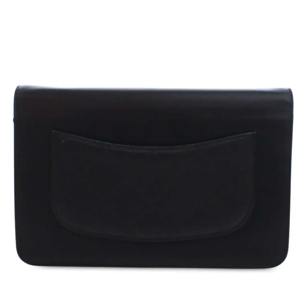 Chanel Calfskin Chain 20s Signe Wallet on Chain Black Leather Good - Inside View