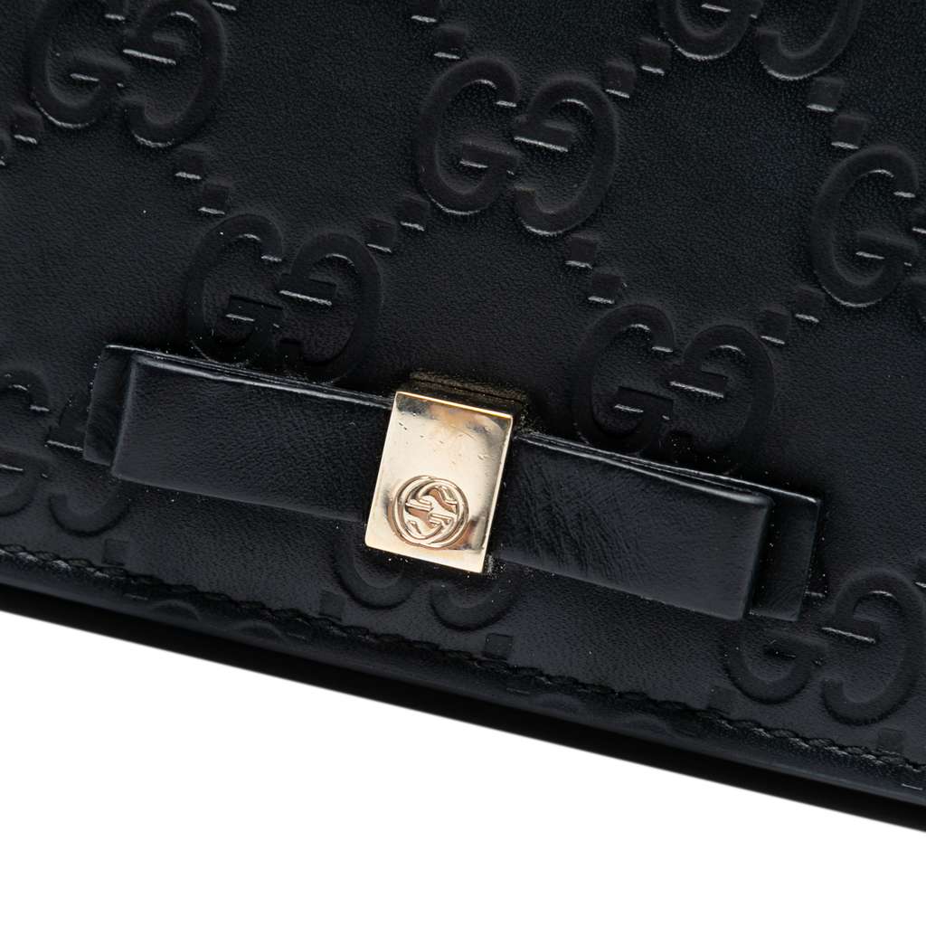 Gucci Mini Guccissima Bow Signature Wallet On Chain - 5