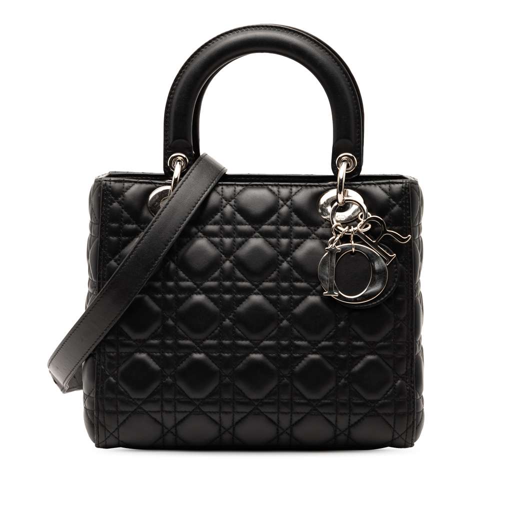 Dior Medium Lambskin Cannage Lady Dior
