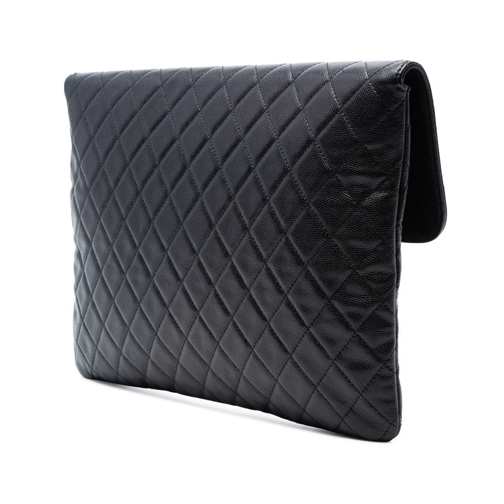 Chanel Large Quilted Caviar Golden Class O Case Clutch - 2