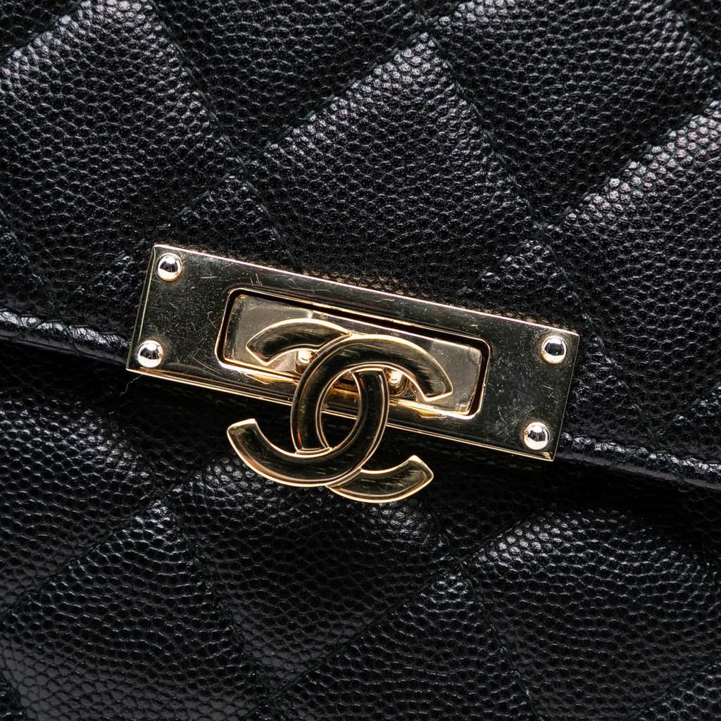 Chanel Large Quilted Caviar Golden Class O Case Clutch - 5