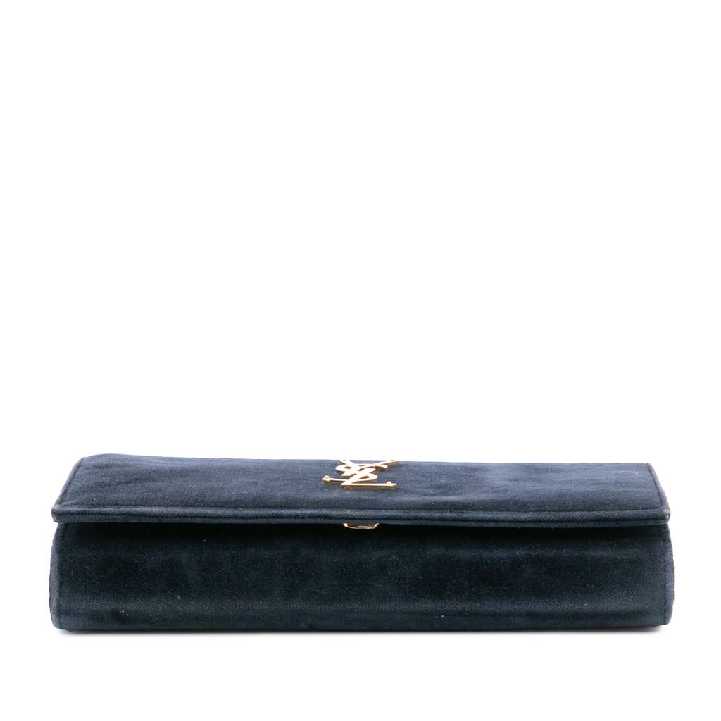 Saint Laurent Suede Monogram Kate Chain Wallet - 3