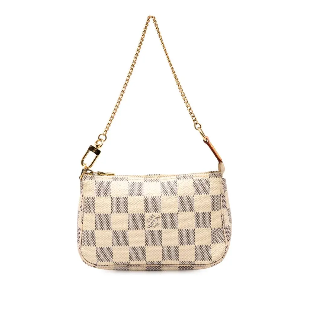Louis Vuitton Damier Azur Mini Pochette Accessoires White Very good - Front View