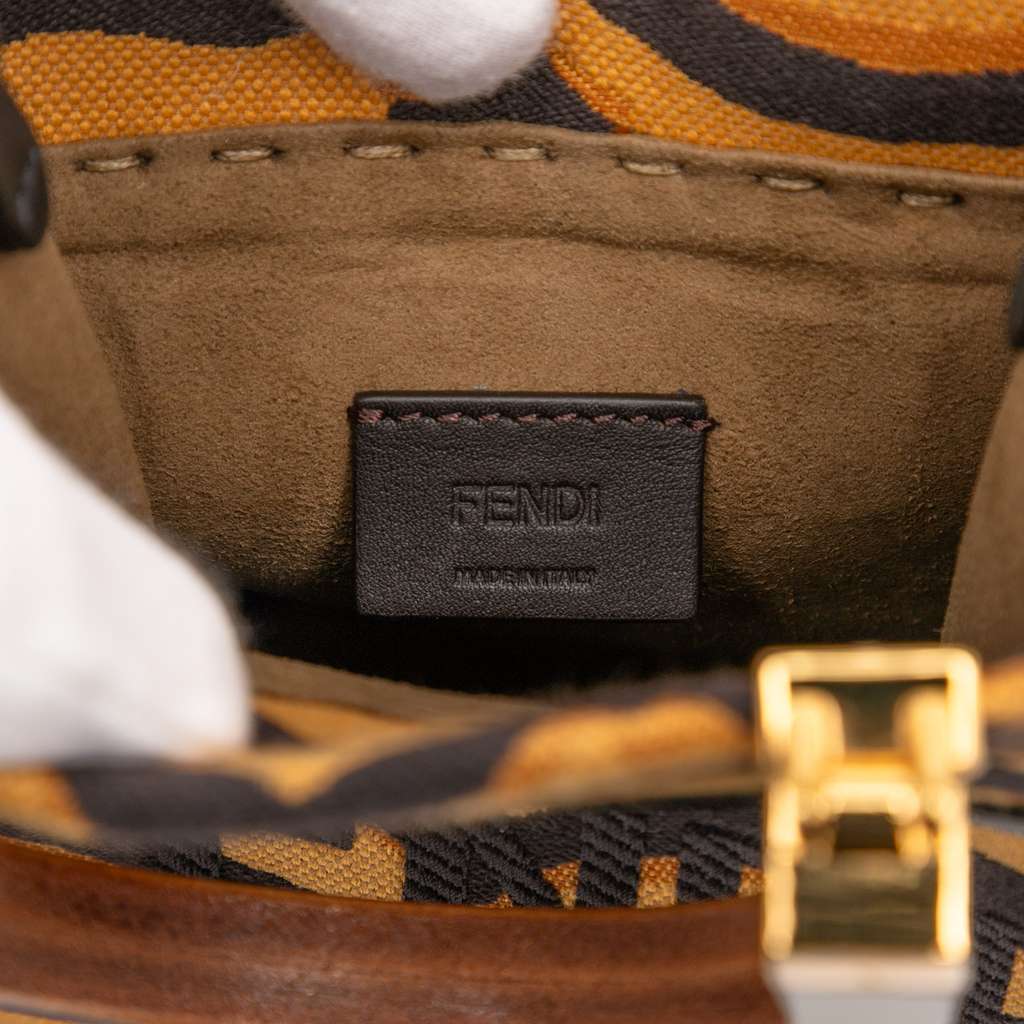 Fendi Mini Embroidered Canvas Tiger Print Sunshine Shopper Tote - 5