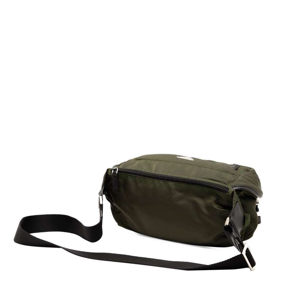 Prada Saffiano Trimmed Tessuto Double Buckle Belt Bag - 2