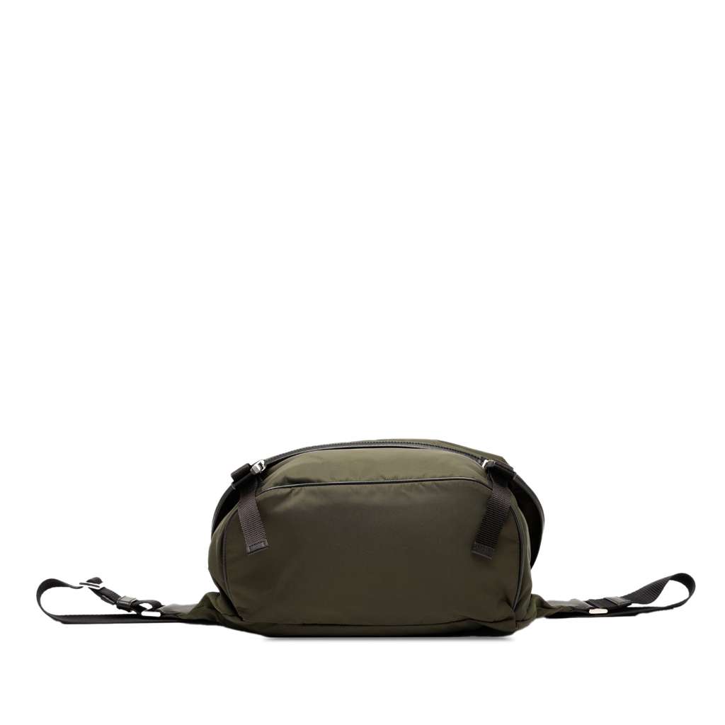 Prada Saffiano Trimmed Tessuto Double Buckle Belt Bag - 3