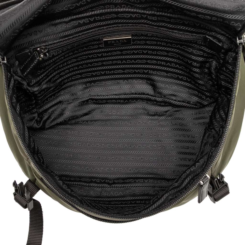 Prada Saffiano Trimmed Tessuto Double Buckle Belt Bag - 4