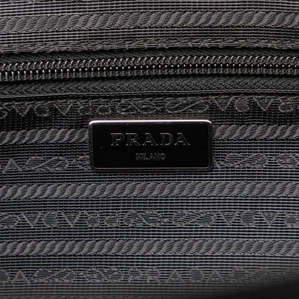 Prada Saffiano Trimmed Tessuto Double Buckle Belt Bag - 5