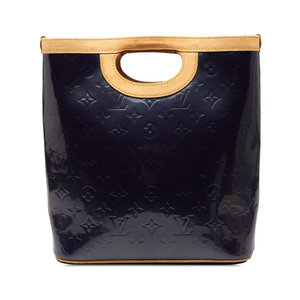 Louis Vuitton Monogram Vernis Stillwood Vertical Bag Blue Leather Good - Front View