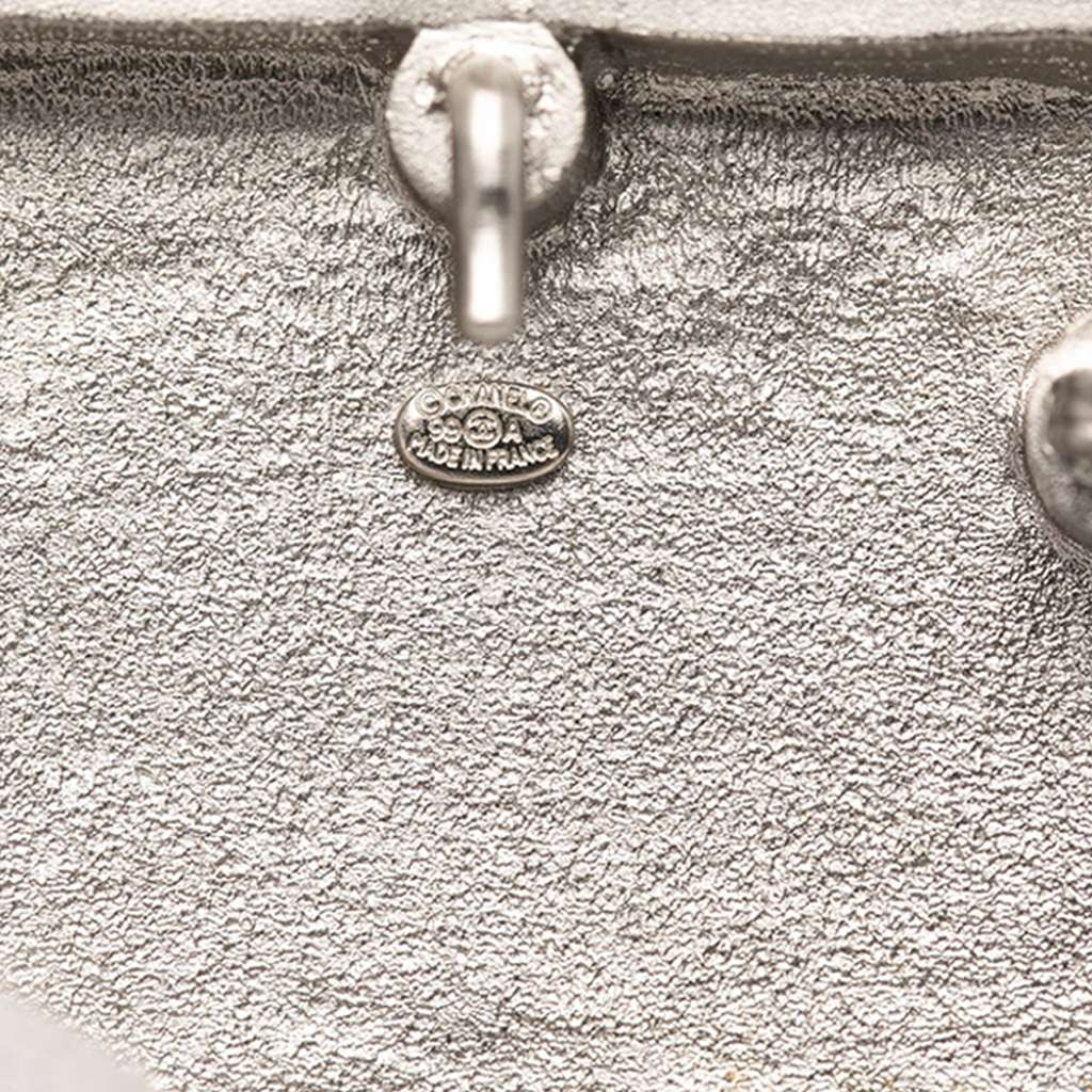 Chanel Silver Logo Square Brooch - 3