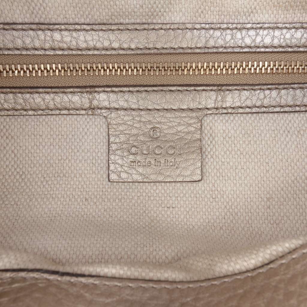 Gucci Medium Metallic Leather Soho Chain Tote - 5