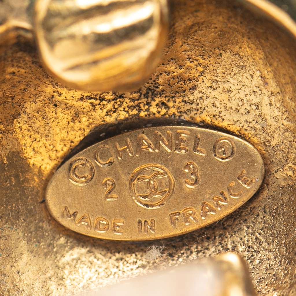 Chanel Gold Plated Rows of CC Round Clip On Earrings - 3