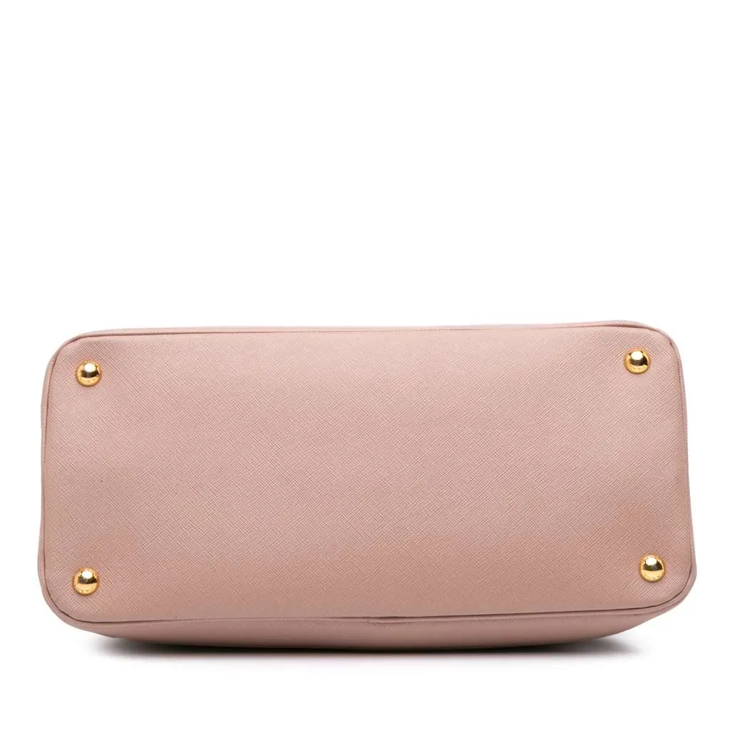 Prada Medium Saffiano Lux Open Promenade Satchel Brown Leather Good - Inside View