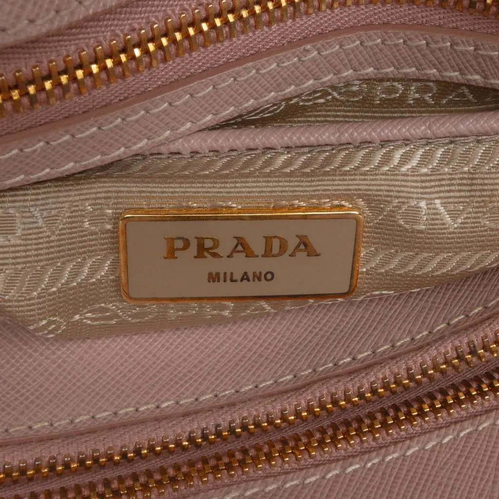 Prada Medium Saffiano Lux Open Promenade Satchel Brown Leather Good - Box View