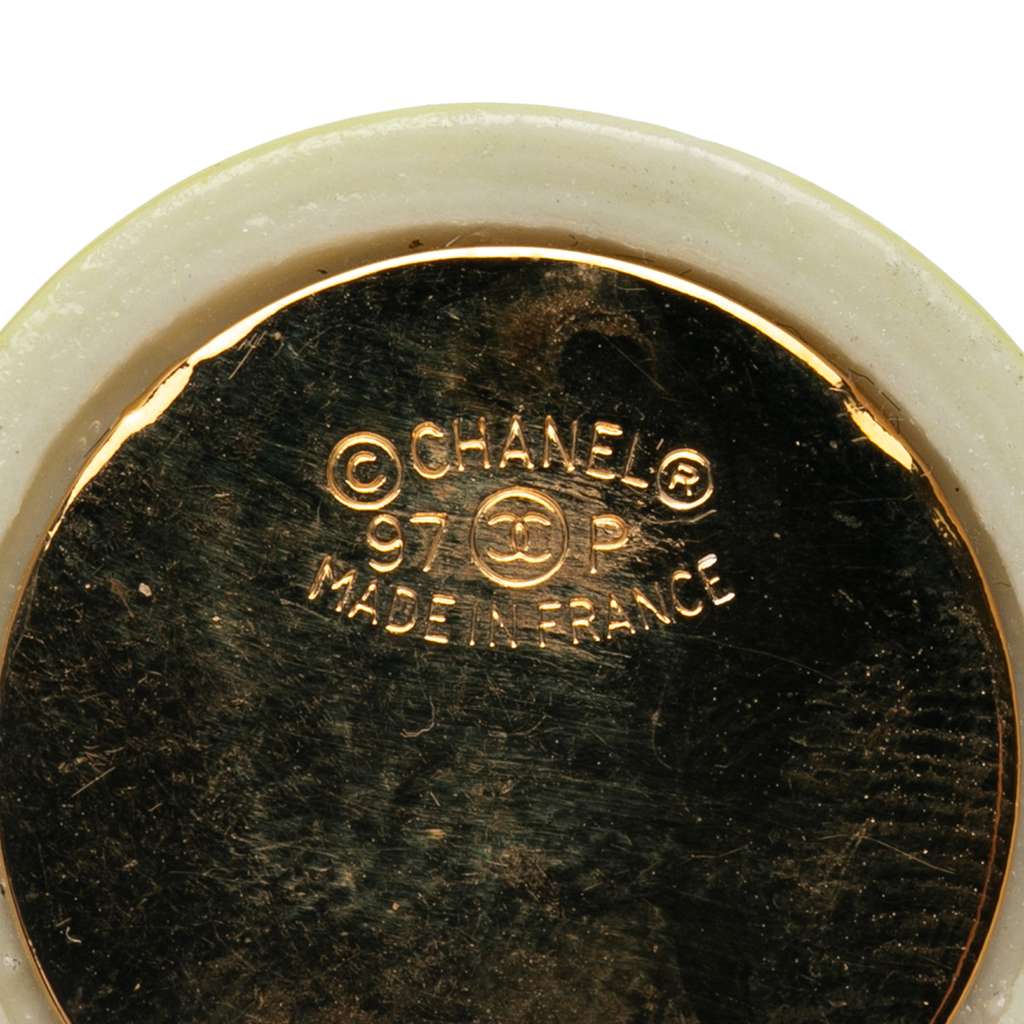 Chanel CC Resin and Gold Plated Clip On Earrings - 3