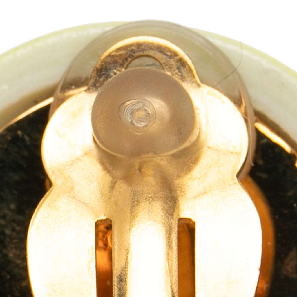 Chanel CC Resin and Gold Plated Clip On Earrings - 5