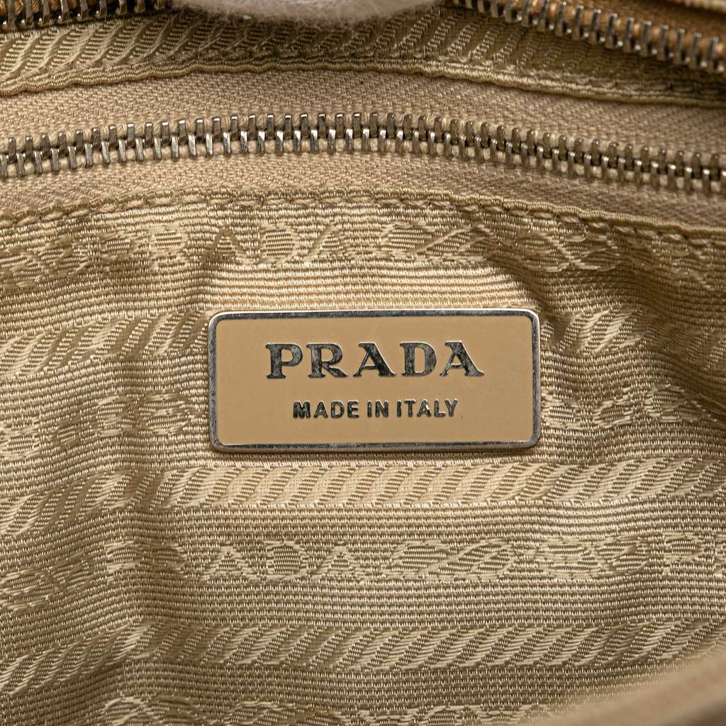 Prada Cinghiale Trimmed Canvas Canapa Tote - 5
