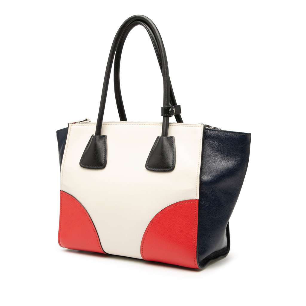 Prada Multicolor Glace Calf Twin Pocket Satchel - 2