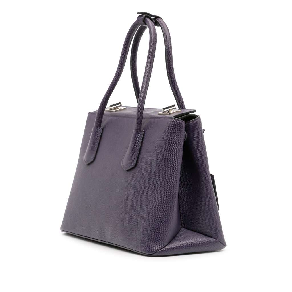 Prada Saffiano Cuir Turnlock Twin Satchel - 2