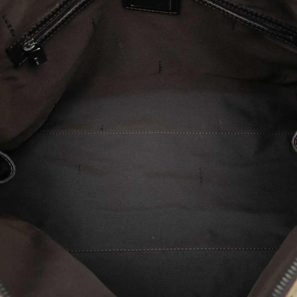 Fendi Zucchino Canvas Tote Brown Canvas Good - Model View
