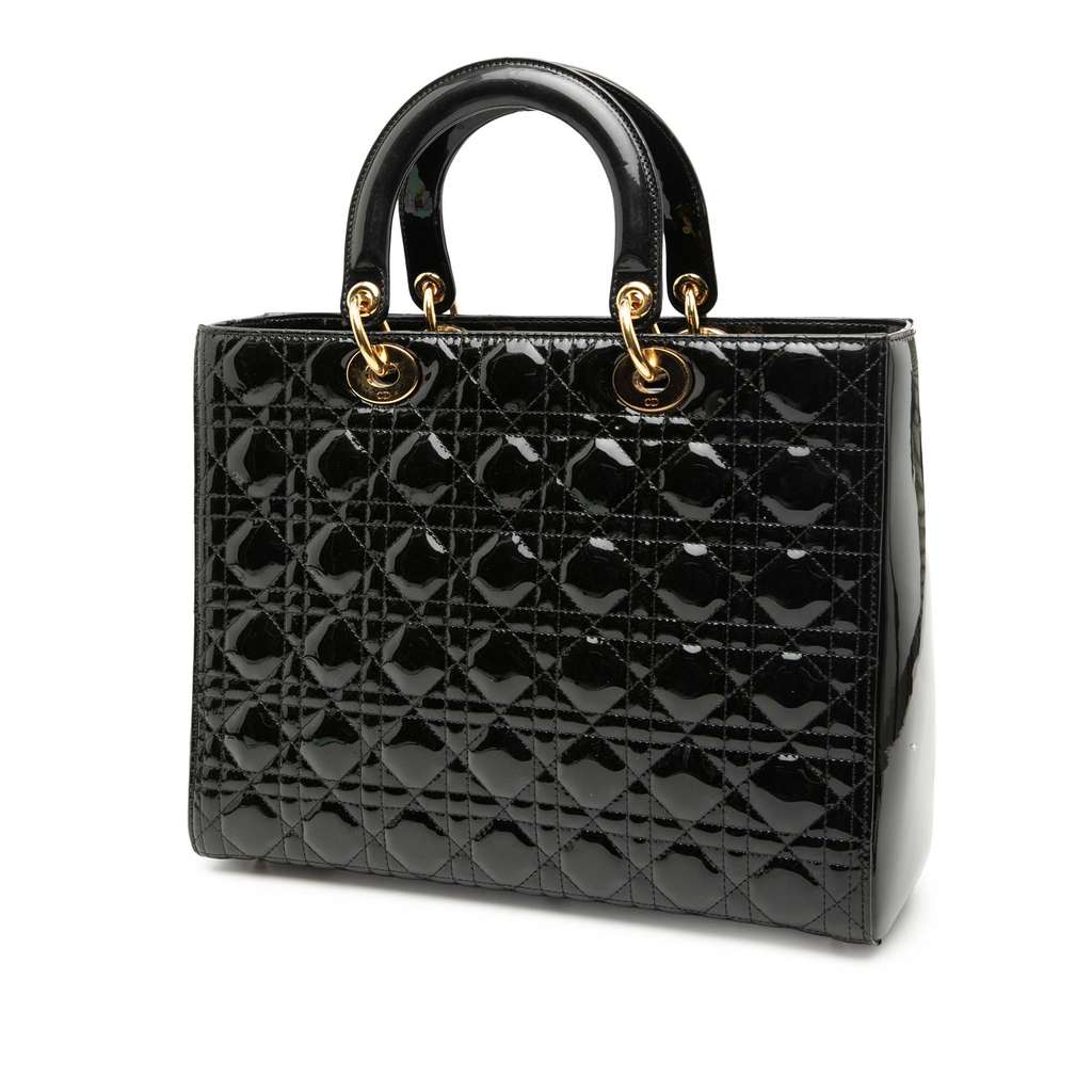 Dior Large Patent Cannage Lady Dior - 2