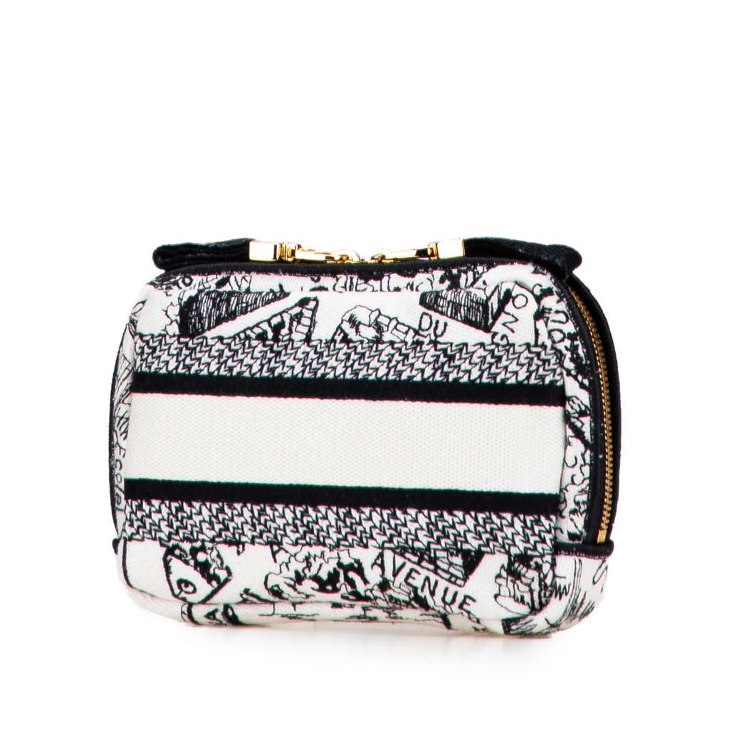 Dior Canvas Embroidered Plan De Paris Cosmetic Pouch - 2