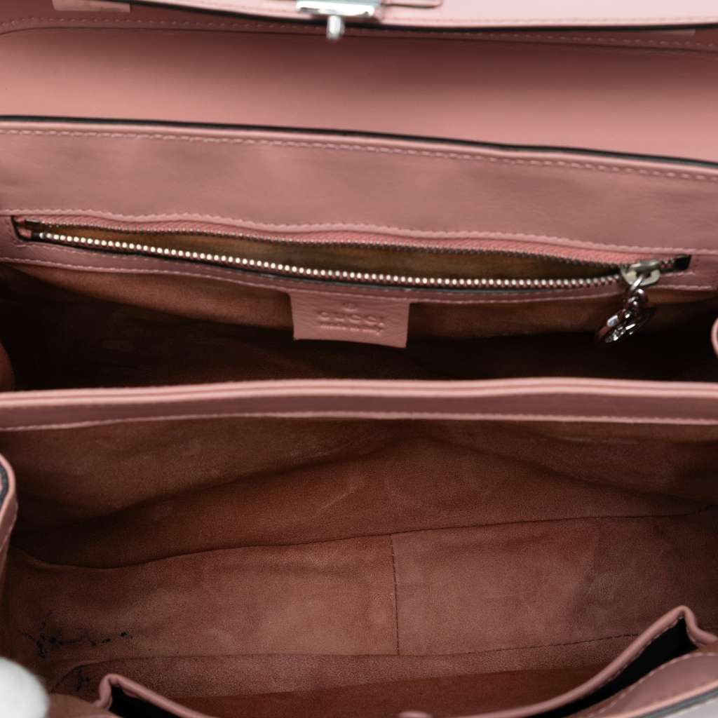 Gucci Medium Smooth Calfskin Bamboo Lady Lock Handbag - 4