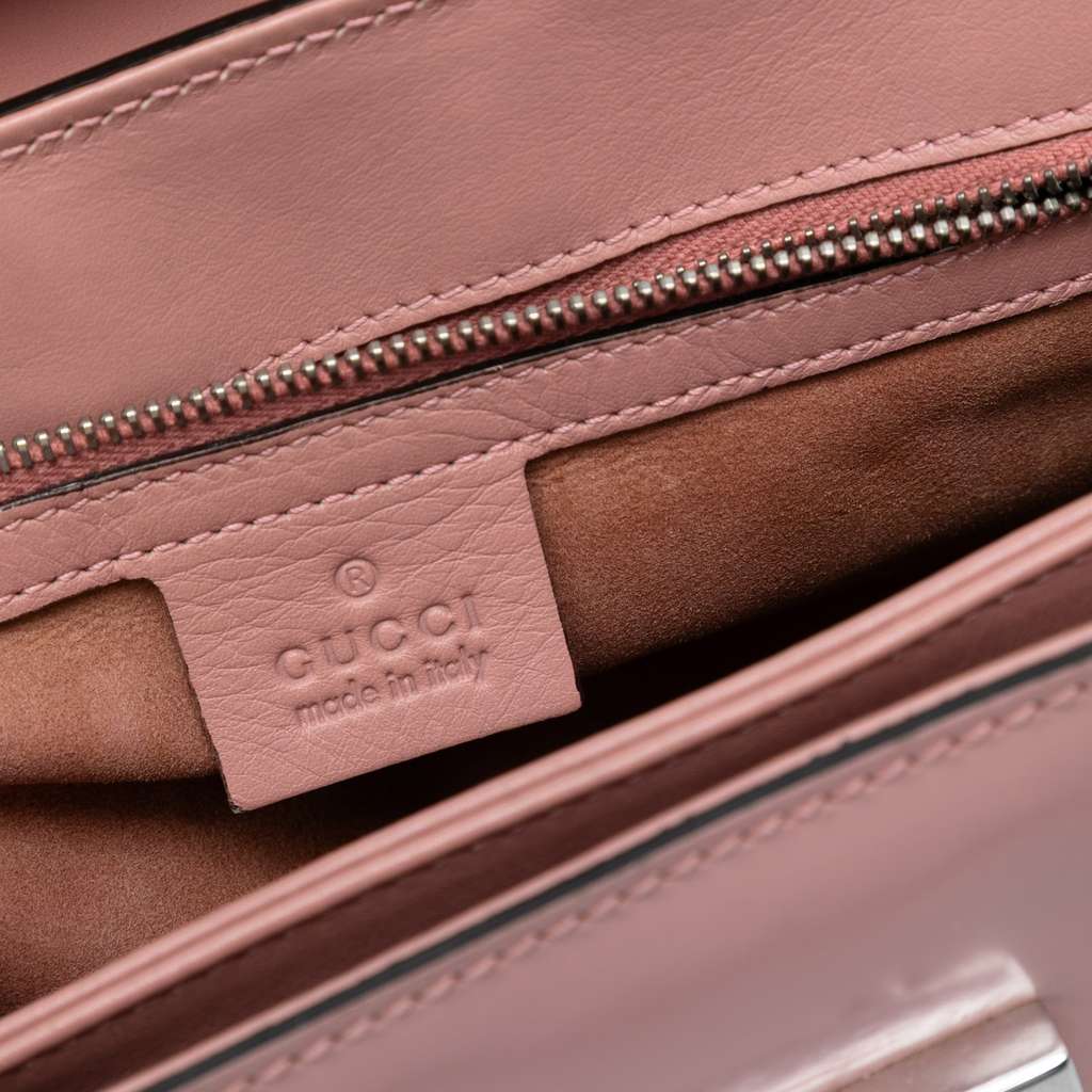 Gucci Medium Smooth Calfskin Bamboo Lady Lock Handbag - 5