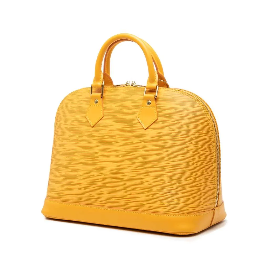 Louis Vuitton Epi Alma PM Yellow Leather Good - Back View