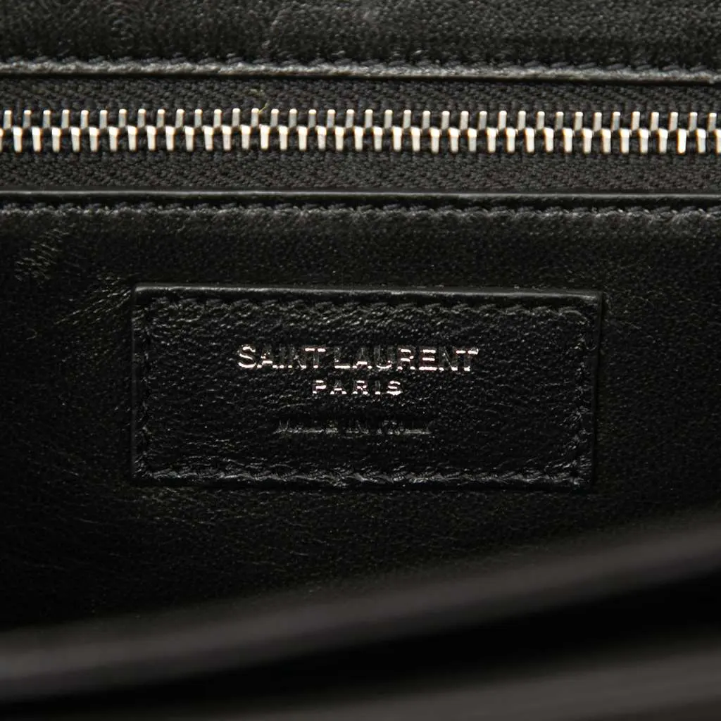 Saint Laurent Leather Babylone Top Handle Bag Grey Leather Good - Box View