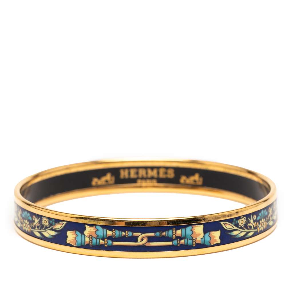 Hermès Narrow Printed Enamel Bangle 62