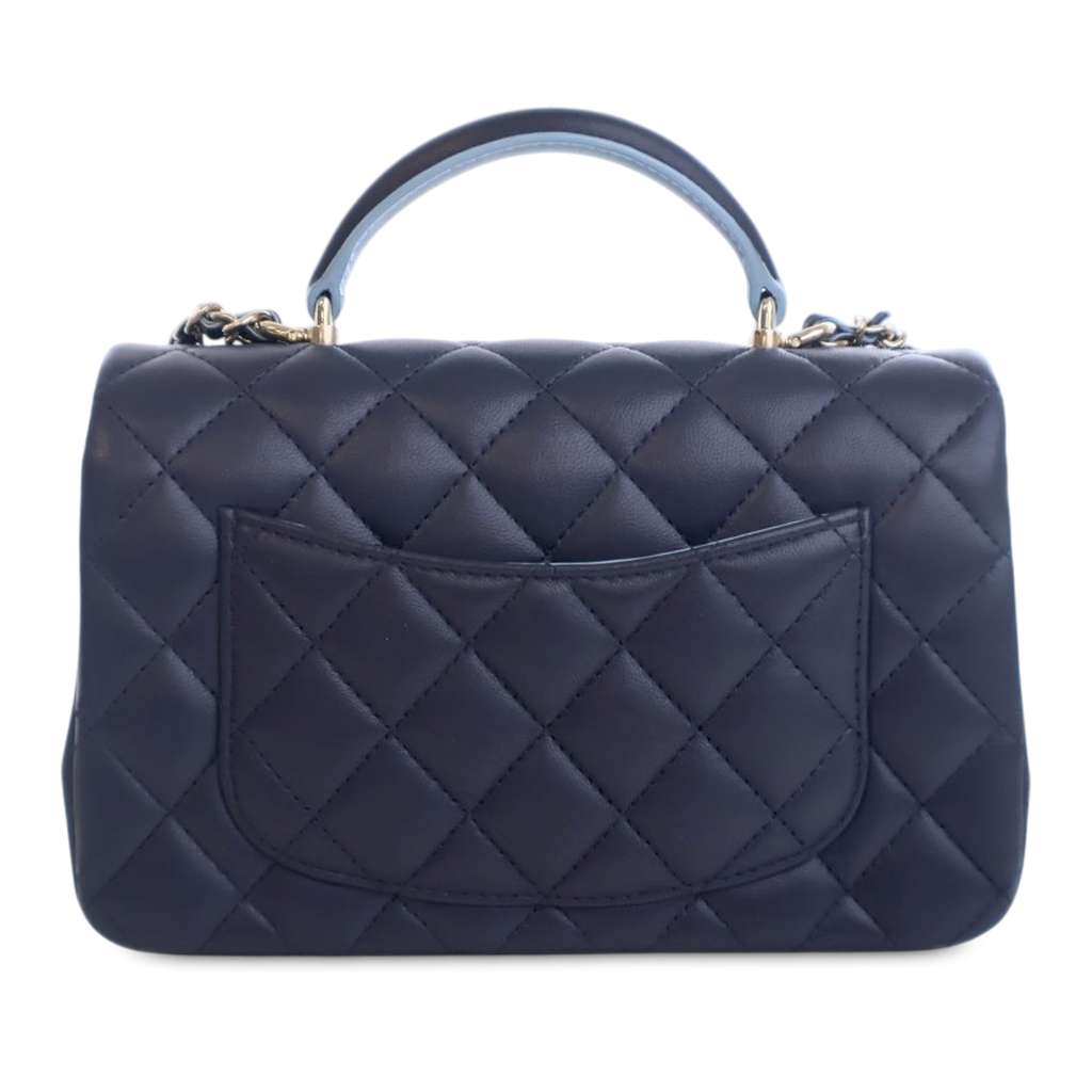 Chanel Mini Rectangular Lambskin Top Handle Flap - 3