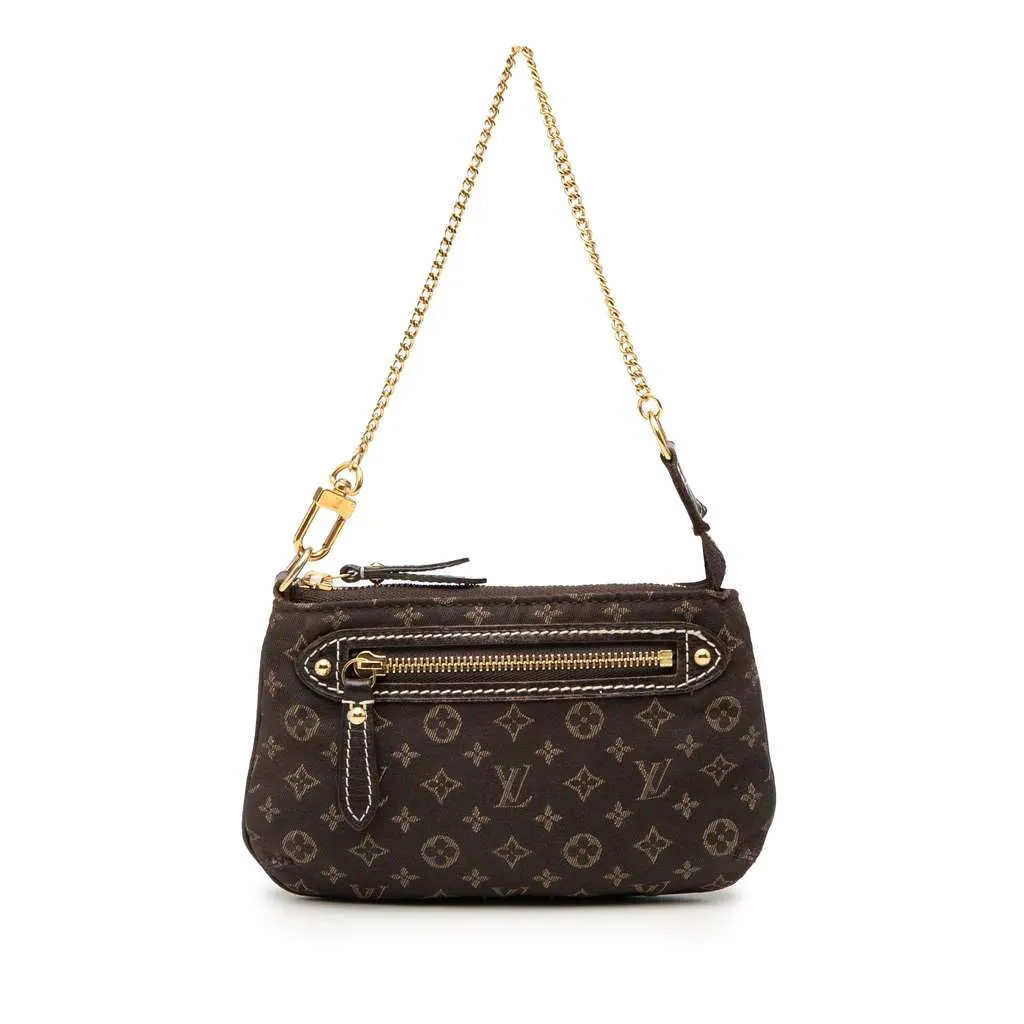 Louis Vuitton Monogram Mini Lin Mini Pochette Accessoires Brown Canvas Very good - Front View