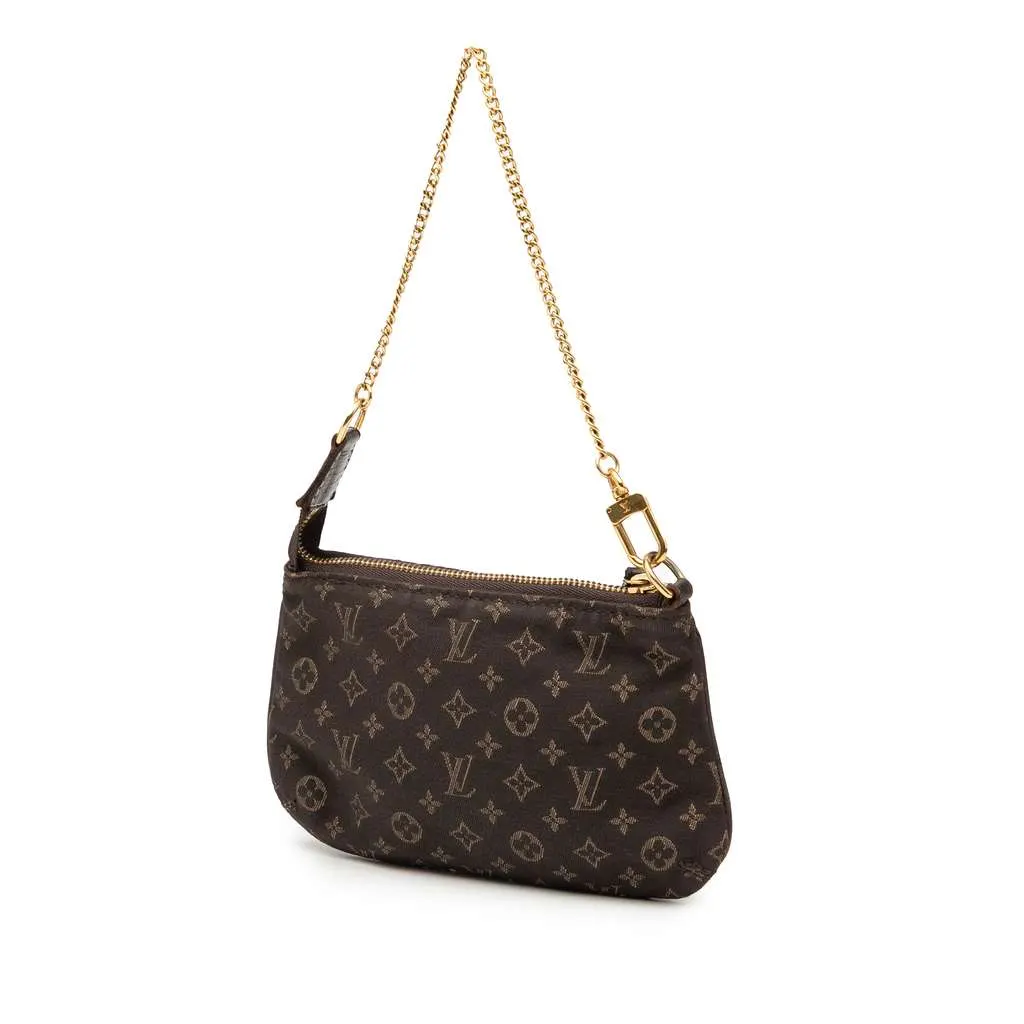 Louis Vuitton Monogram Mini Lin Mini Pochette Accessoires Brown Canvas Very good - Back View