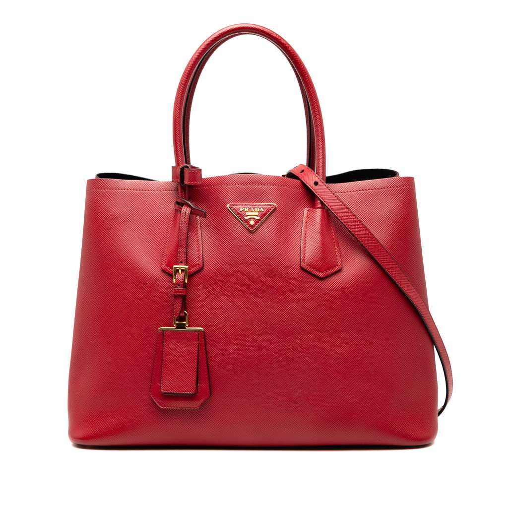 Prada Large Saffiano Cuir Double Satchel