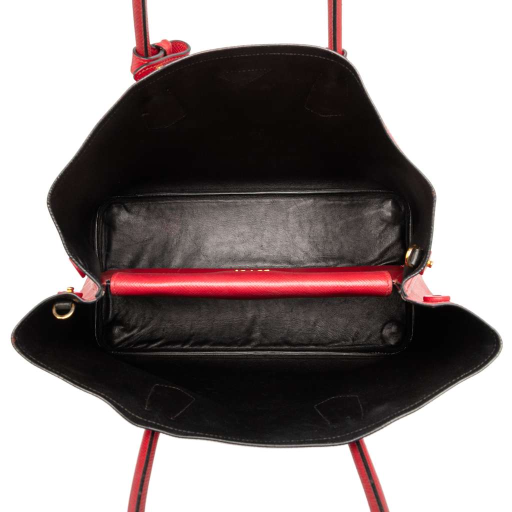 Prada Large Saffiano Cuir Double Satchel - 4