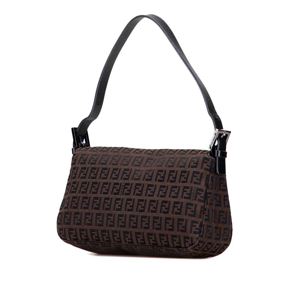 Fendi Zucchino Canvas Double Flap Shoulder Bag - 2