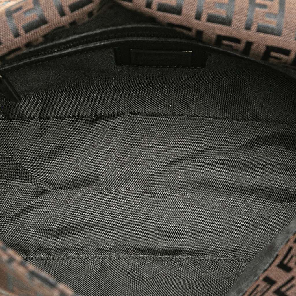 Fendi Zucchino Canvas Double Flap Shoulder Bag - 4