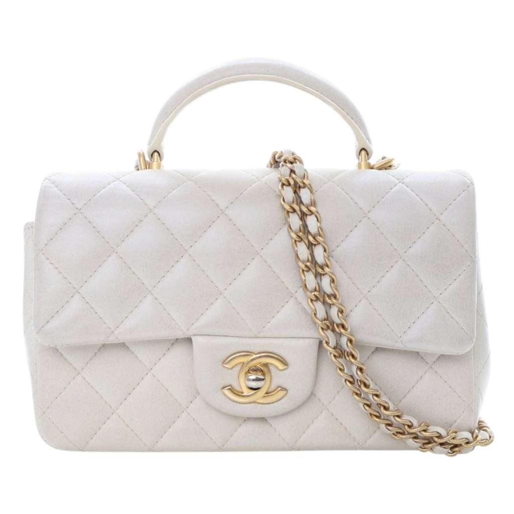 Chanel Mini Rectangular Lambskin Top Handle Flap
