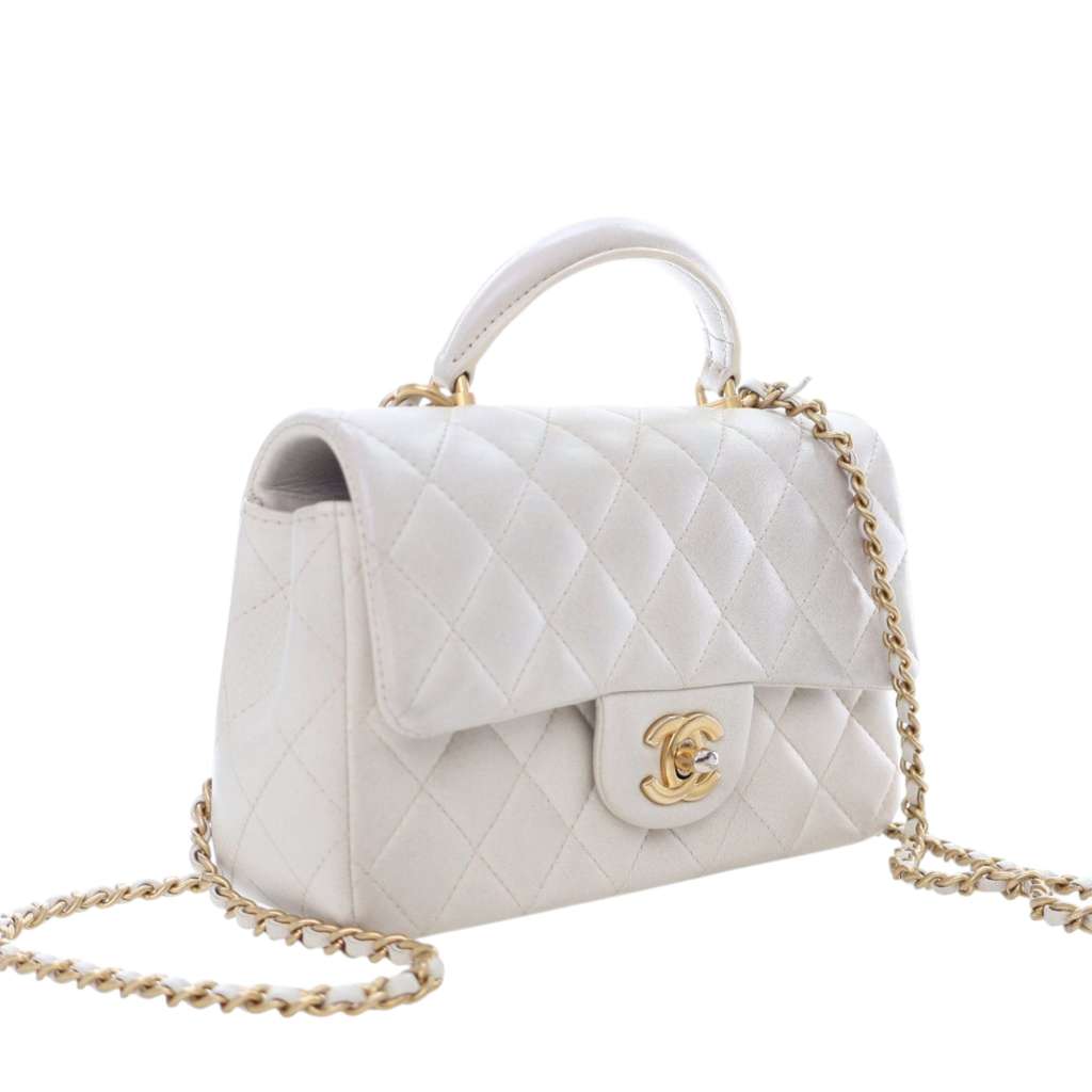 Chanel Mini Rectangular Lambskin Top Handle Flap - 3