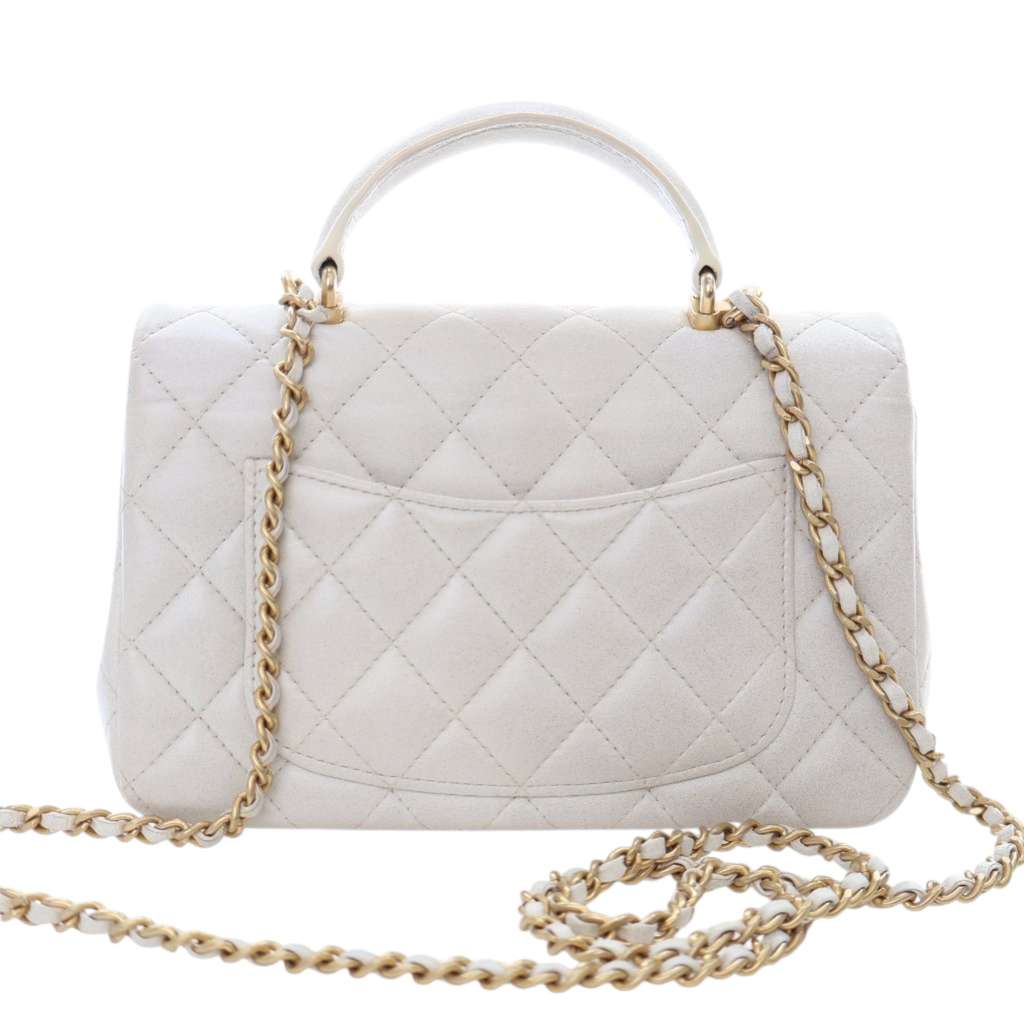 Chanel Mini Rectangular Lambskin Top Handle Flap - 4