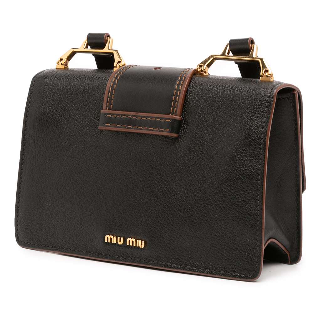 Miu Miu Goatskin Madras Soft Calf Crystal Embellished Crossbody - 2