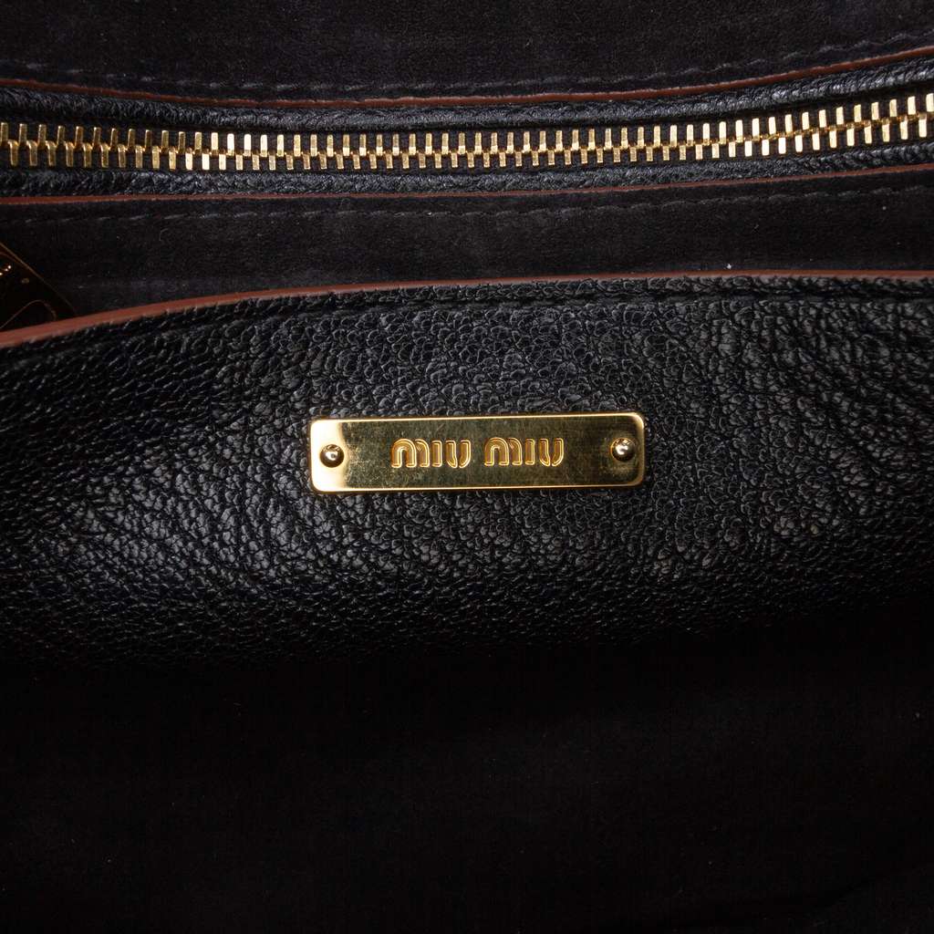 Miu Miu Goatskin Madras Soft Calf Crystal Embellished Crossbody - 5