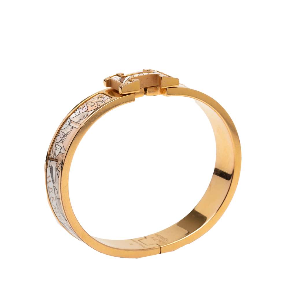 Hermès Narrow Enamel Cosmographia Universalis Clic H Bracelet PM - 4