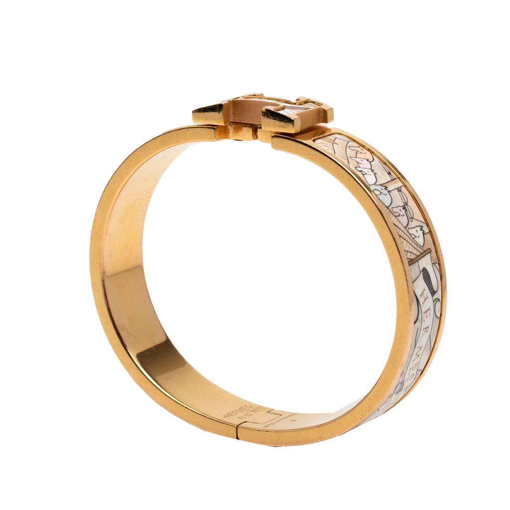 Hermès Narrow Enamel Cosmographia Universalis Clic H Bracelet PM - 5