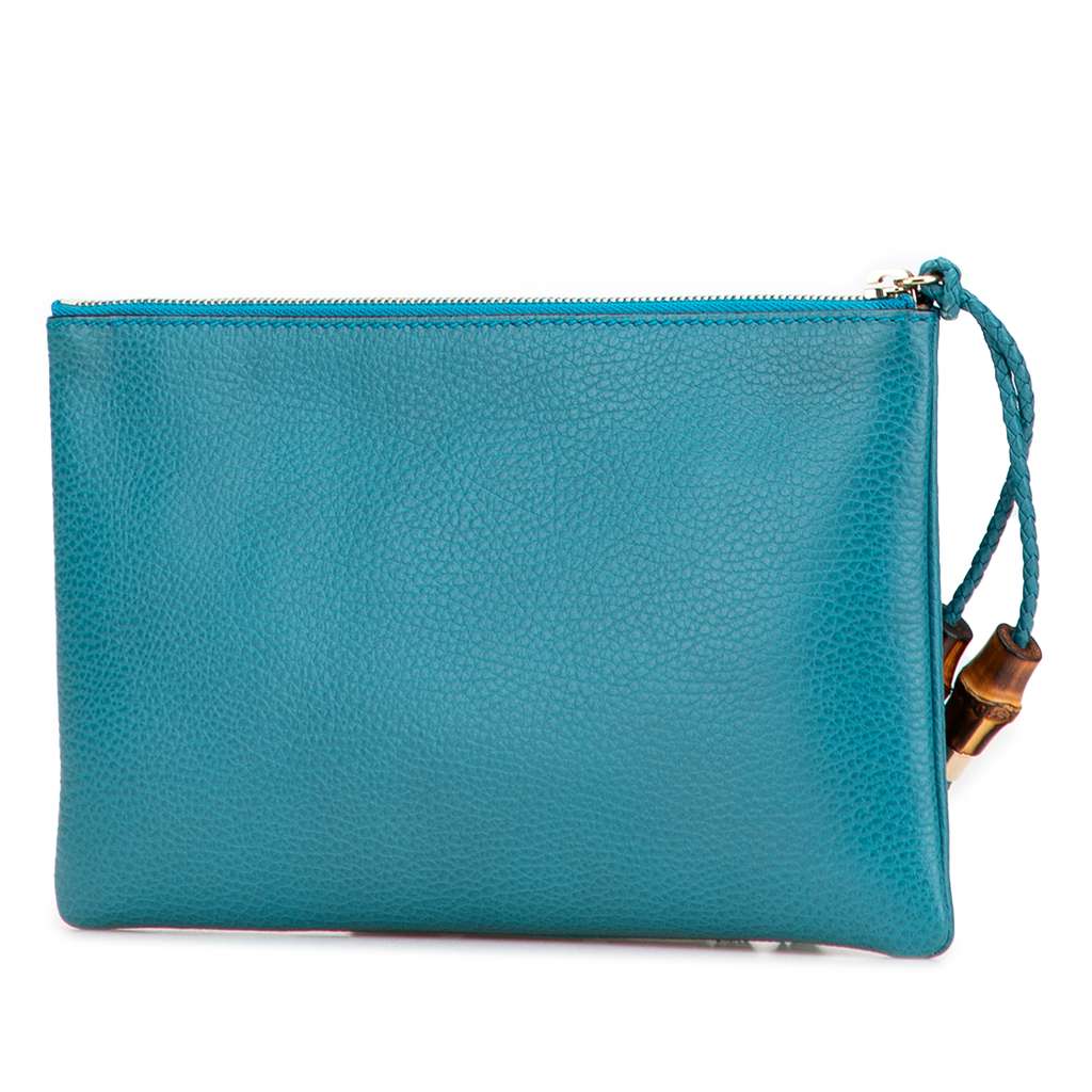 Gucci Calfskin Bamboo Clutch - 2