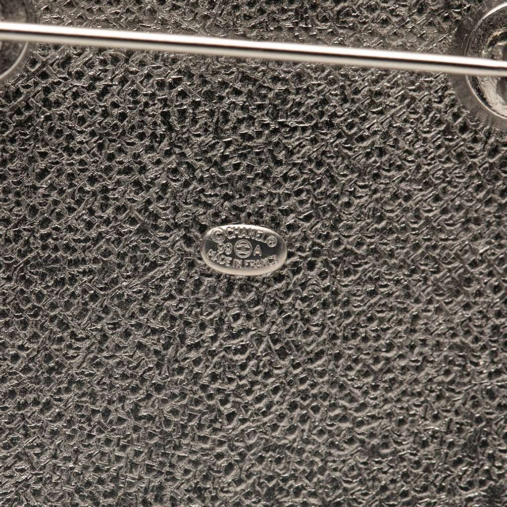 Chanel Silver Plated Medallion Floral Brooch - 3